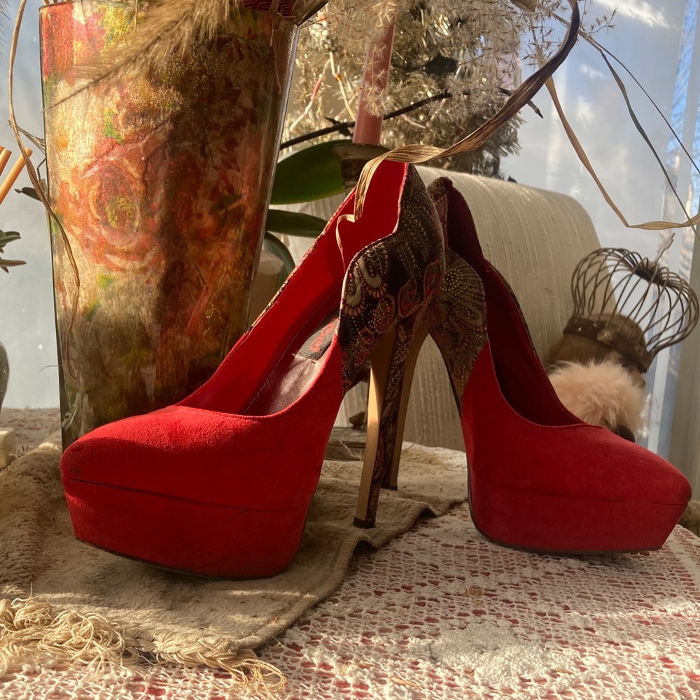 Restricted Red and Gold Heels